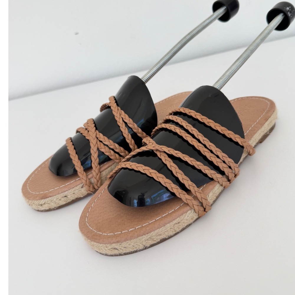 Madewell The Braided Boardwalk Espadrille Slide Sandals English Saddle MD777 8 - Picture 15 of 16